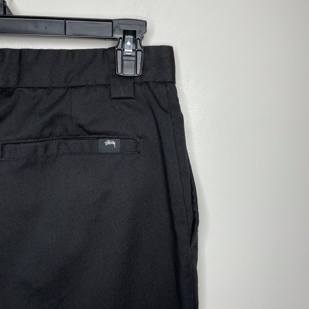 STUSSY Womens Black Flat Front Cropped Pants Wide-Leg Sz 29 - Picture 4 of 7